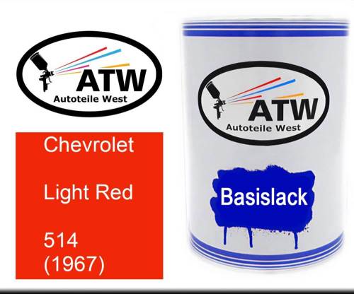 Chevrolet, Light Red, 514 (1967): 500ml Lackdose, von ATW Autoteile West.